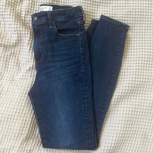 abercrombie & fitch the super skinny high rise blue jeans